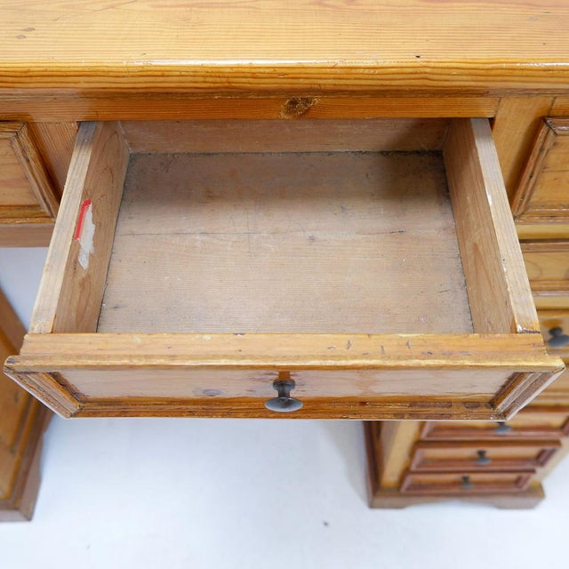 English Pedestal Apothecary Cabinet in Pine, Early 20th Century For Sale - Image 6 of 17