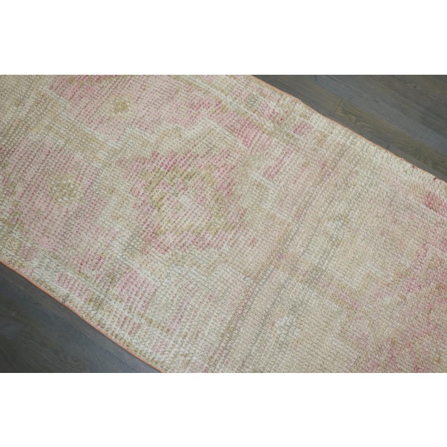 Textile Pale Pink Vintage Turkish Anatolian Runner , 2'10'' X 11' For Sale - Image 7 of 8