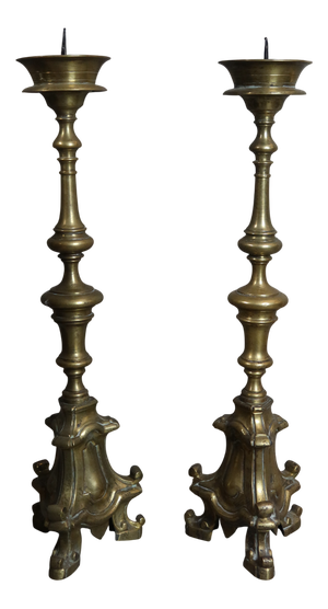 Antique Candlesticks, 1800s, Set of 2