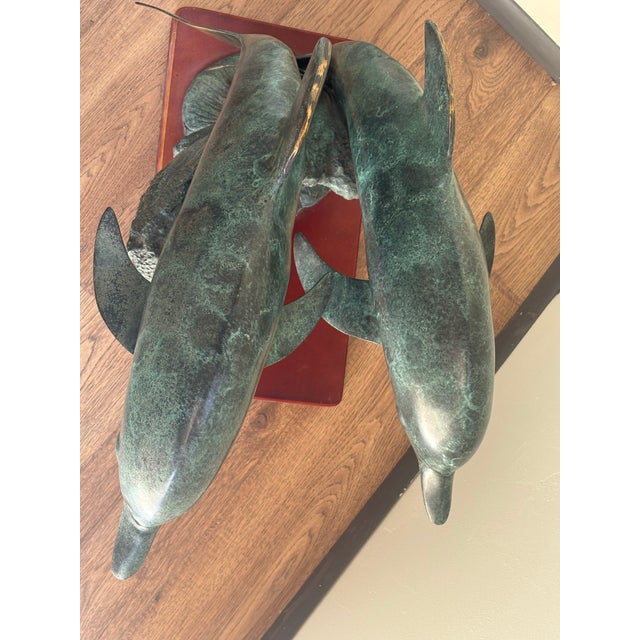 Vintage Bronze Dolphins, "Sea Prancer" For Sale - Image 4 of 6