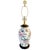 Pair of vintage Chinoiserie urn-form porcelain table lamps featuring a classic Famille Rose hand-painted floral palette....
