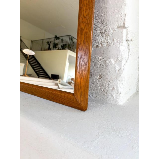 Vintage Oak and Crystal Glass Wall Mirror, Sweden, 1960s For Sale - Image 9 of 17