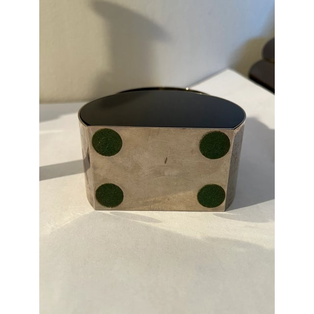 Metal Mid-Century Modern Chrome & Black Enamel Candlesticks or Bud Vases - a Pair For Sale - Image 7 of 8