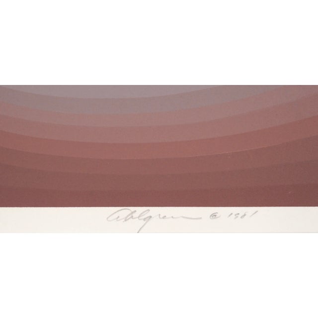 Brown 1980s "Extrusive" Abstract Op-Art Serigraph by Roy Ahlgren For Sale - Image 8 of 9