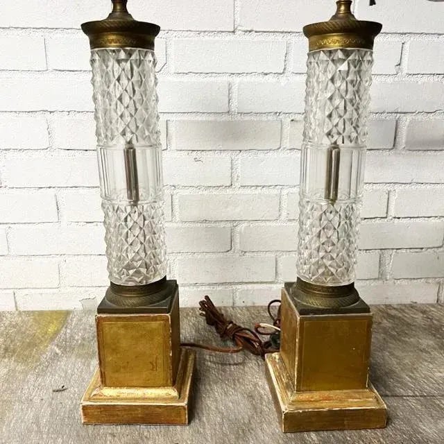 1920s 1920s Column Crystal Lamps - a Pair For Sale - Image 5 of 13