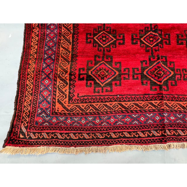 Antique Ersari Beshir Turkmen C-Scroll Diamond Gul Gallery Rug - 6'1" X 10'0" For Sale - Image 4 of 13