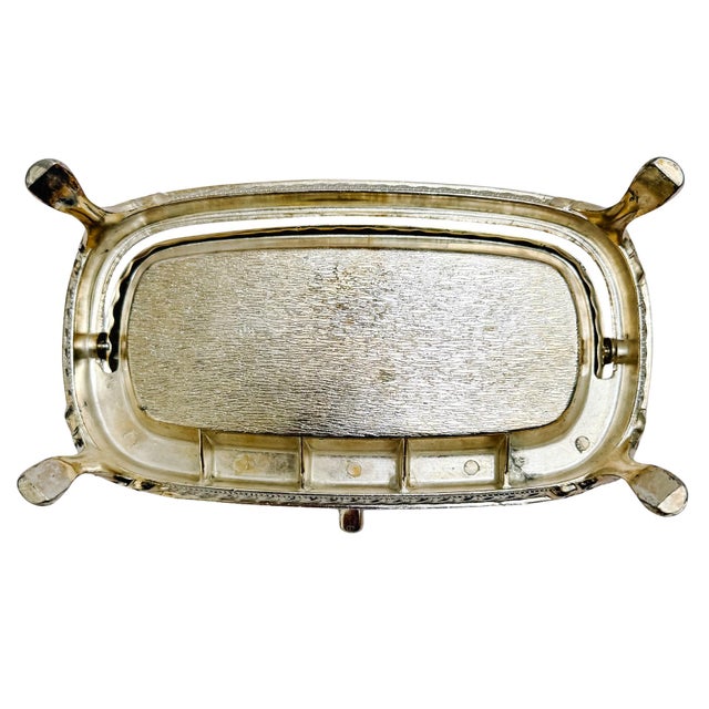 Vintage Silver-Plated Revolving Butter Dish With Glass Liner - Footed Roll-Top Caviar Server For Sale - Image 10 of 10