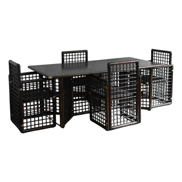 Brasilian I Series Dining Table and Chairs by Afra and Tobia Scarpa for B&B Italia, 1975, Set of 7 For Sale