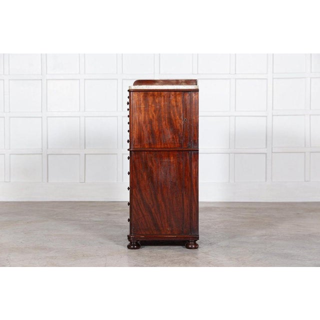 19th Century English Mahogany & Marble Top Collectors Cabinet, 1860s For Sale - Image 12 of 18