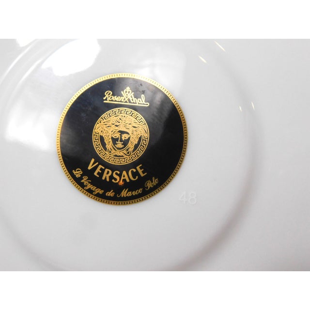 1990s Versace Marco Polo Espresso Saucer | Rosenthal Peacock Porcelain For Sale In Providence - Image 6 of 10