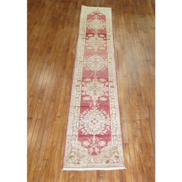 Textile Mid 20th Century Zabihi Collection Narrow Red Turkish Runner For Sale - Image 7 of 7