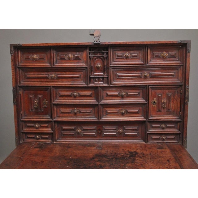17th Century Walnut Vargueno on Stand, 1690s For Sale - Image 17 of 18