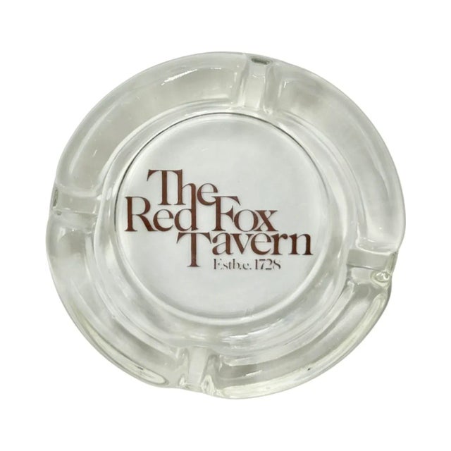 Vintage the Red Fox Inn & Tavern Middleburg, Virginia Glass Ashtray For Sale - Image 10 of 14