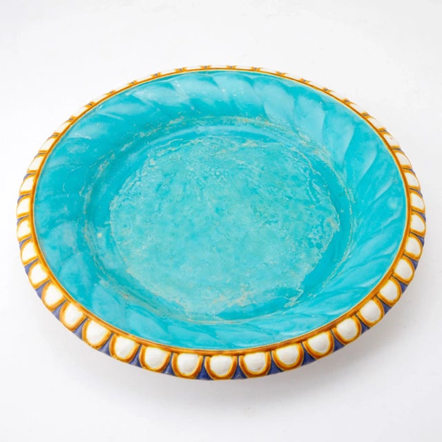 Striking Pair Minton Style Porcelain Continental Majolica Jardinieres/ Stands For Sale - Image 10 of 10