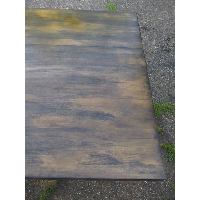 Mid Century Trestle Style Dining Table Table, Eight Feet Long For Sale - Image 11 of 11