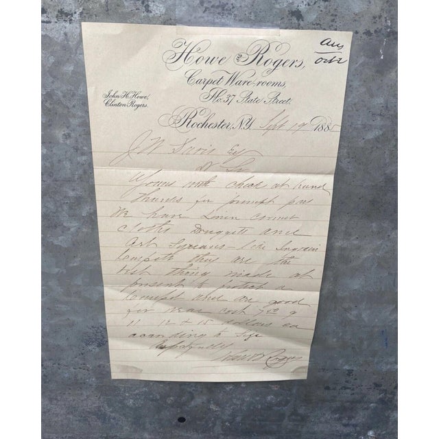 Metal Antique Howe & Rogers Oriental Rugs Painted Metal.Advertising Trade Sign Rochester Ny For Sale - Image 7 of 10