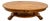 Oval Coffee Table Tiger Oak, Center Drawer, Shelf, Empire Style, Made by Heirloom Enterprises Inc. For Sale