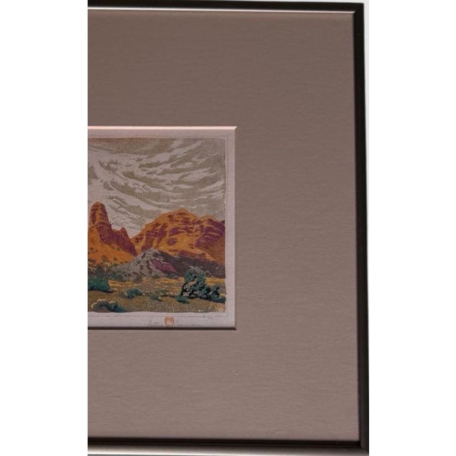 1930s 1930s Gustave Baumann Signed Southwest Color Woodcut "Malapai" Framed Art For Sale - Image 5 of 13