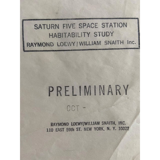 Drawing "box" for NASA - Raymond Loewy and William Snaith Space station Habitability study On tracing paper Circa 1969...