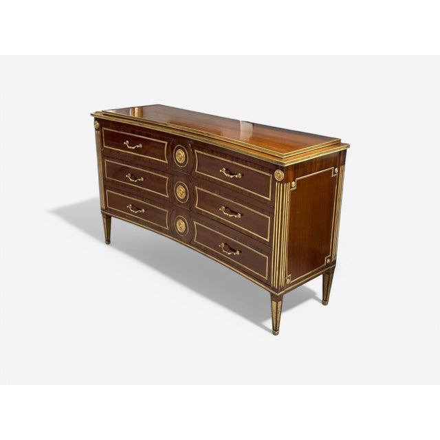 Maison Jansen Style, Russian Neoclassical, Large Commode, Mahogany, Bronze For Sale - Image 4 of 8