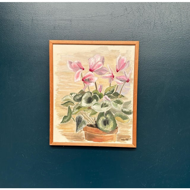 Ada, Still Life with Pink Flowers, 1986, Oil on Canvas, Framed For Sale - Image 18 of 18