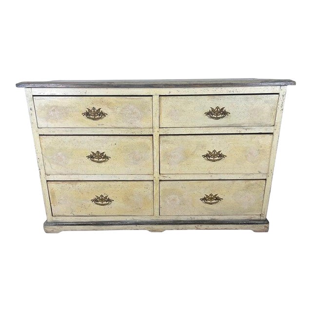 19th C. Gustavian Style Swedish Painted Chest of Drawers For Sale