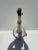 Vintage Murano glass opalescent tall lamp in original Florentine gilt wood fittings and base. Actual measurement of glass...