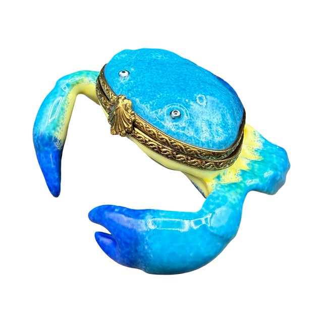 Late 20th Century French Hand-Painted Limoges Porcelain Crab Box For Sale In Chicago - Image 6 of 12