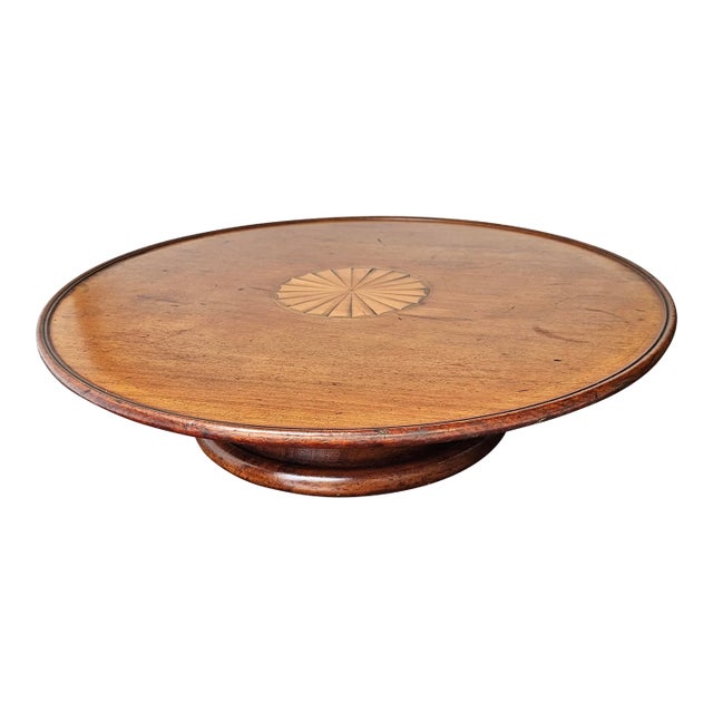 Early 20th Century George III Style Inlaid Mahogany Lazy Susan For Sale