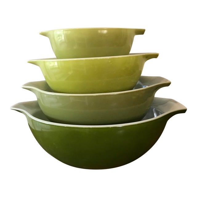 Vintage Green Pyrex Mixing Bowls Set of 4 Chairish