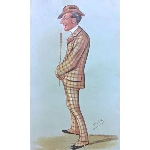 Antique framed Vanity Fair "Born In The Scarlet" handcolored fashion plate. Marked "Vanity Fair...date, "Bucks", Vincent...