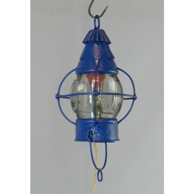 Metal Antique Globe Ship's Lantern For Sale - Image 7 of 11