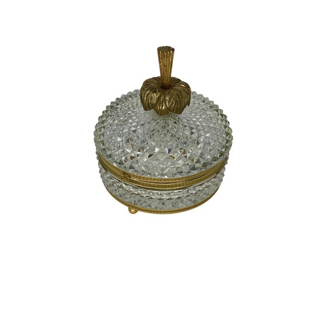 French Round Bronze Mounted Cut Crystal Box For Sale In Raleigh - Image 6 of 6