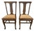 Pair of Antique Oak Dining Chairs With New Neutral Upholstery For Sale