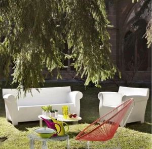 Authentic Kartell Bubble Club Sofa & Armchair Set by Philippe Starck – White