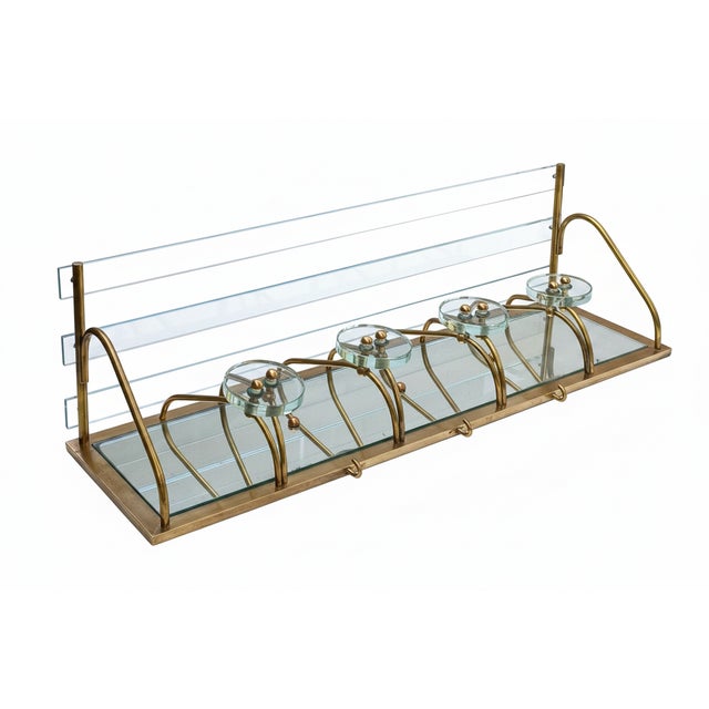 Vintage Wall-Mounted Coat Rack with Hat Rack in Brass, 1950s For Sale - Image 18 of 18