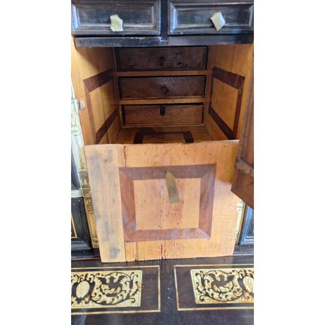 Late 19th Century Ebonized and Inlaid Wooden Coin Cabinet, Italy, 1890s For Sale - Image 15 of 16