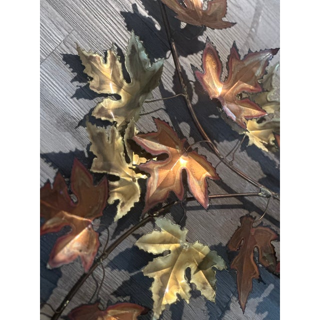 1982 Torch-Cut Metal Leaf Sculpture — 53” - Signed For Sale - Image 15 of 17