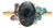 Black Opal Multicolor Ring in 14k Gold, Size 7.5 For Sale
