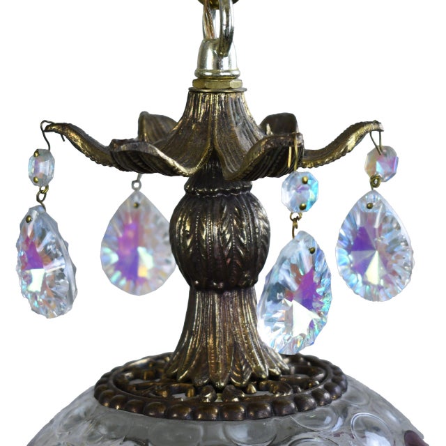 Vintage Brass Swag Chandelier For Sale - Image 4 of 4
