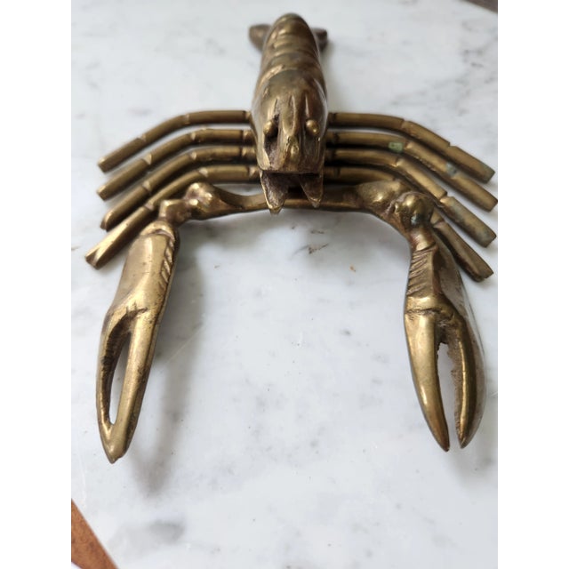 Vintage Solid Brass Crustacean Lobster Paper Weight Coastal Décor For Sale - Image 4 of 12