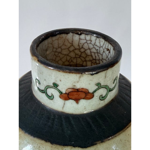 Late 19th Century Set of 3 Chinese Warrior Garniture Urns With Lids For Sale - Image 6 of 12