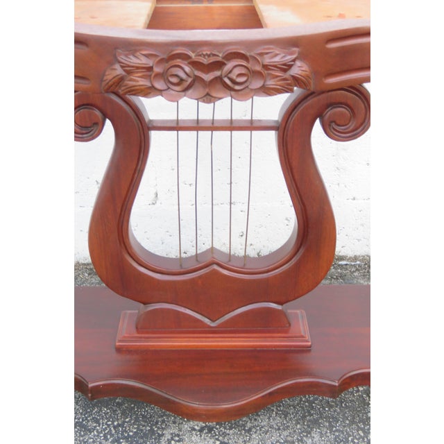 Victorian Style Marble Top Harp Design Console Entry Table 6242 For Sale - Image 9 of 17