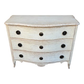 Swedish Gustavian Serpentine Painted Chest of Drawers For Sale