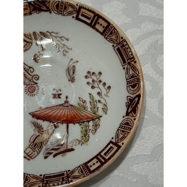 Rare Antique c.1885 English Chinoiserie "Mikado" Miniature Cup & Saucer Set For Sale - Image 13 of 15