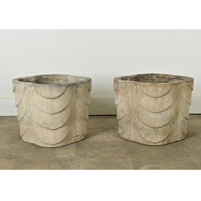 English Pair of Large Art Deco Planters For Sale - Image 4 of 9