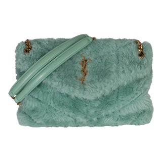 Shearling Quilted Monogram Small Loulou Puffer Chain Satchel For Sale