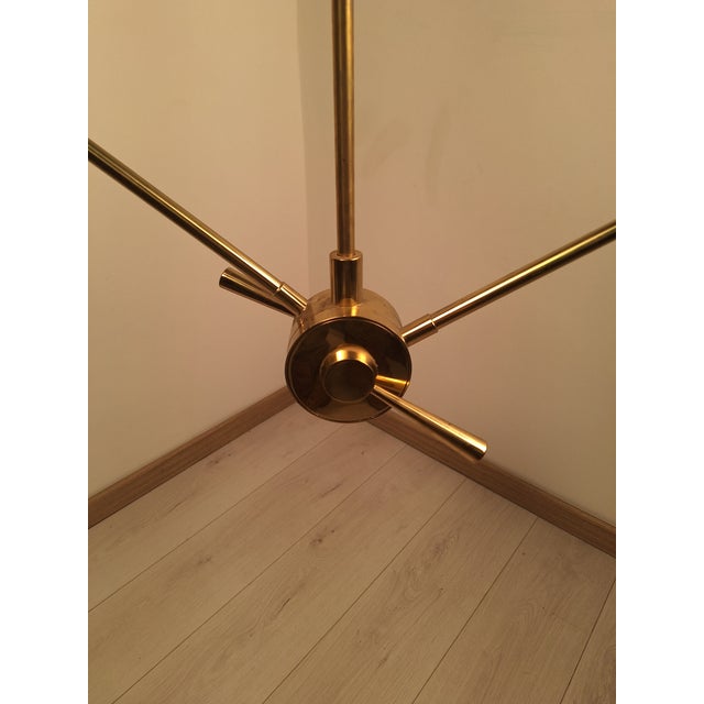 Goldenrod Snodone Chandelier with Double Cone White Handle from Fedele Papagni, 1990s For Sale - Image 8 of 9