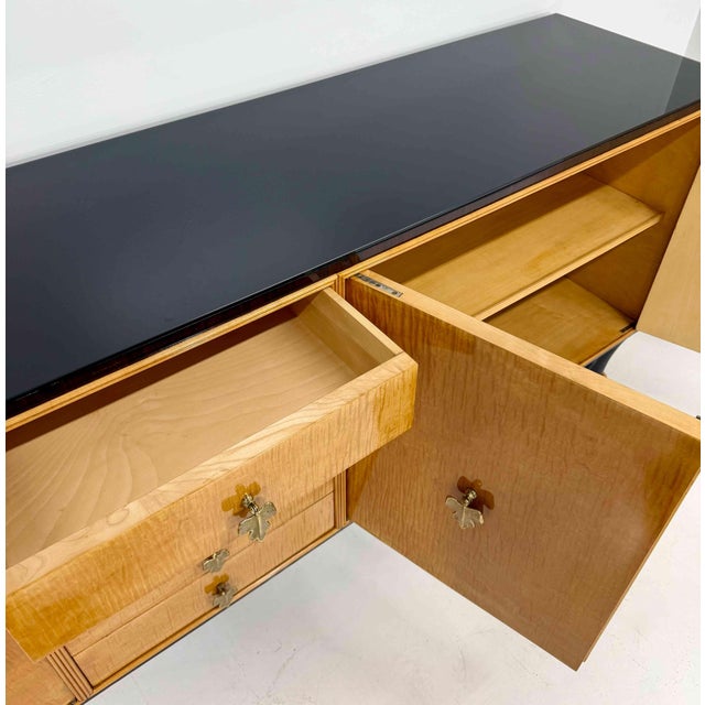 Art Deco Italian Maple Sideboard attributed to Osvaldo Borsani, 1940s For Sale - Image 15 of 16