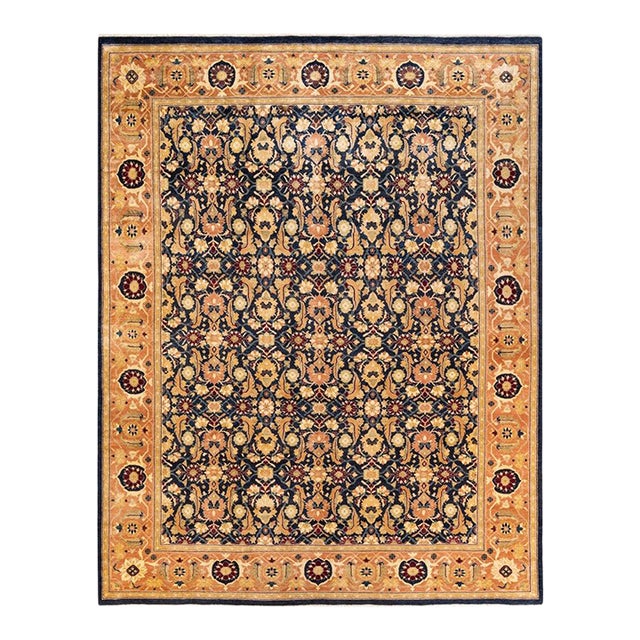 Mogul, One-of-a-Kind Hand-Knotted Area Rug in Blue, 9' 1" x 11' 7" For Sale